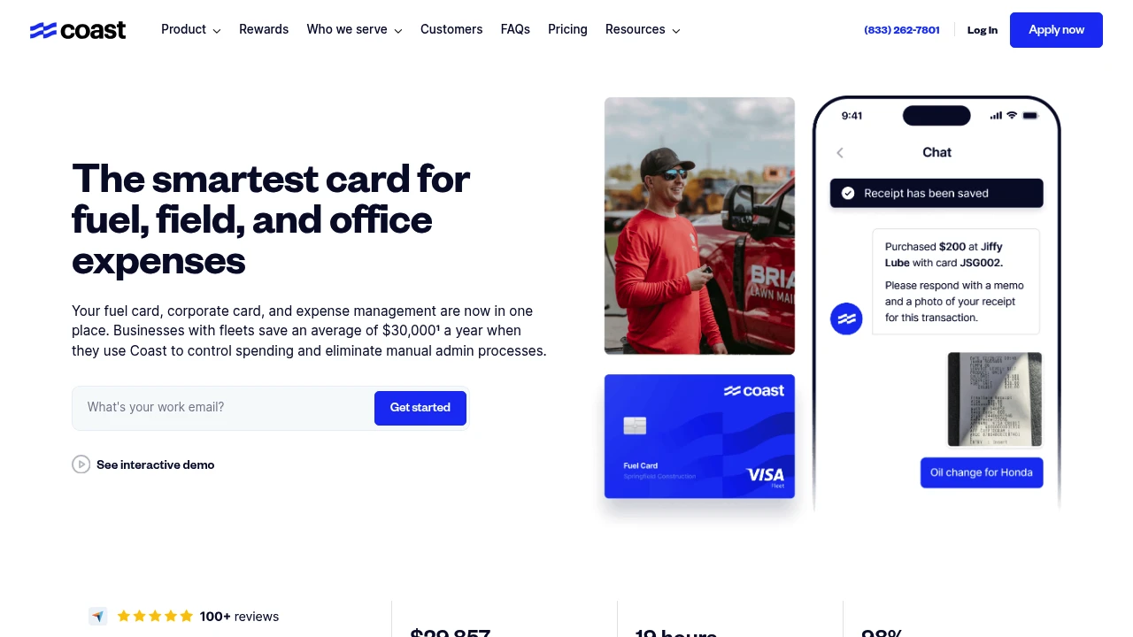 Screenshot of Coast website